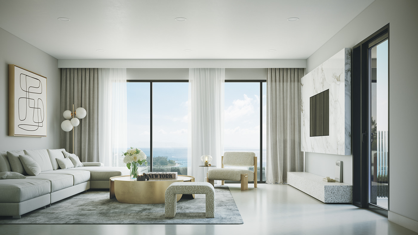 3dsmax apartment design architecture architectvisialization CGI corona render minimal photorealism photoshop